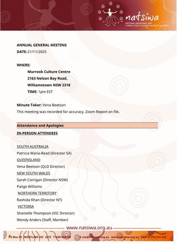 NATSIWA 2025 AGM Minutes