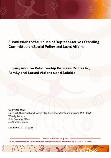 NATSIWA Submission Domestic Family and Sexual Violence and Suicide March 2026