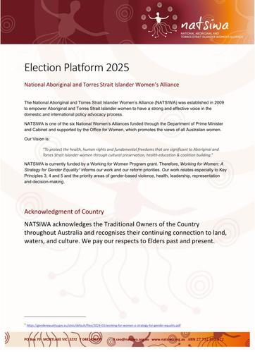 NATSIWA Election Platform 2025